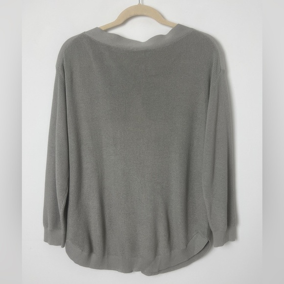 Astrologie Gray White Fuzzy Star Ribbed Boat Neck Long Sleeve Boho Sweater XXL - Picture 4 of 9